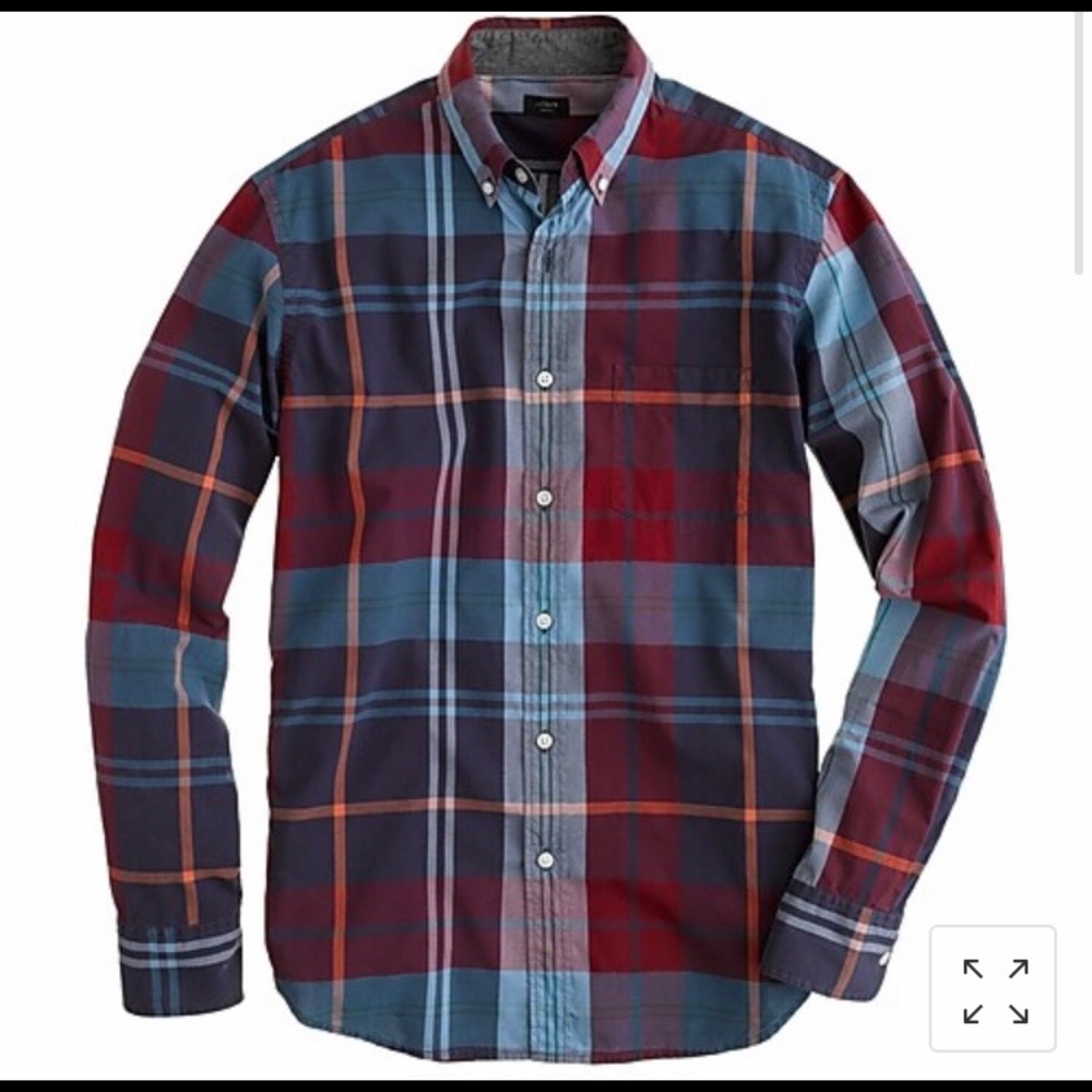 J.Crew Men’s Oxford in Mixed Plaid (medium slim)